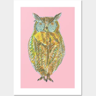 Owl Contemporary Sketch Posters and Art